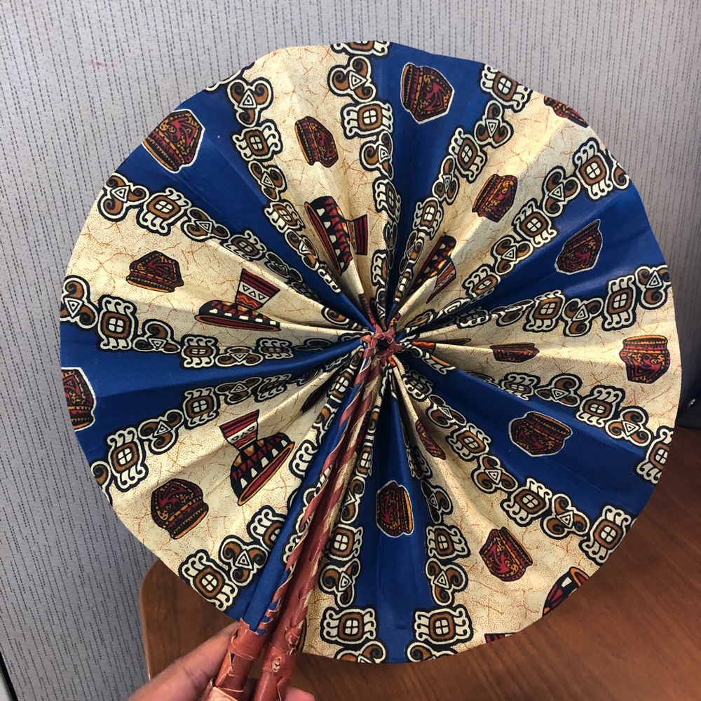 🛑 SALE **African Fabric Print Folding Fan**